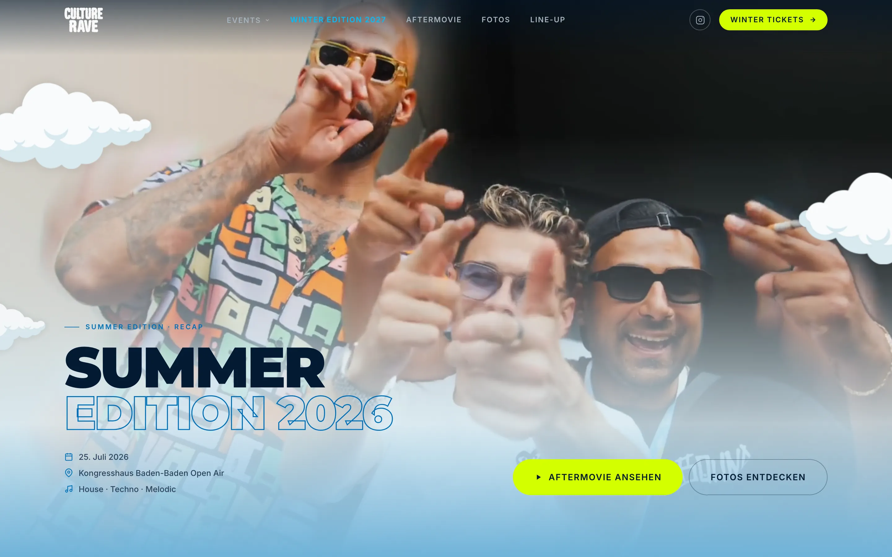 Culture Rave Summer Edition 2026 — Recap-Seite mit Aftermovie