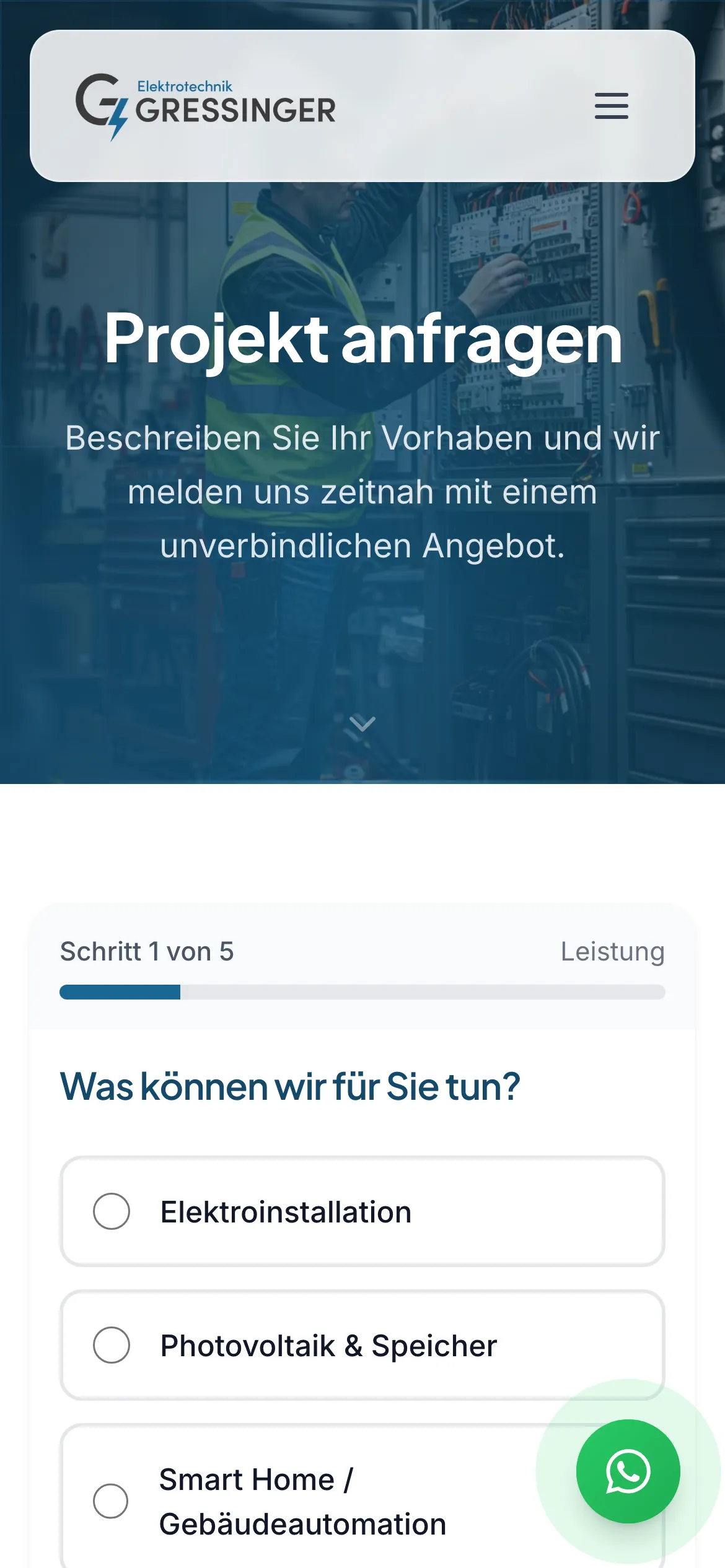 Anfrage-Funnel mobil