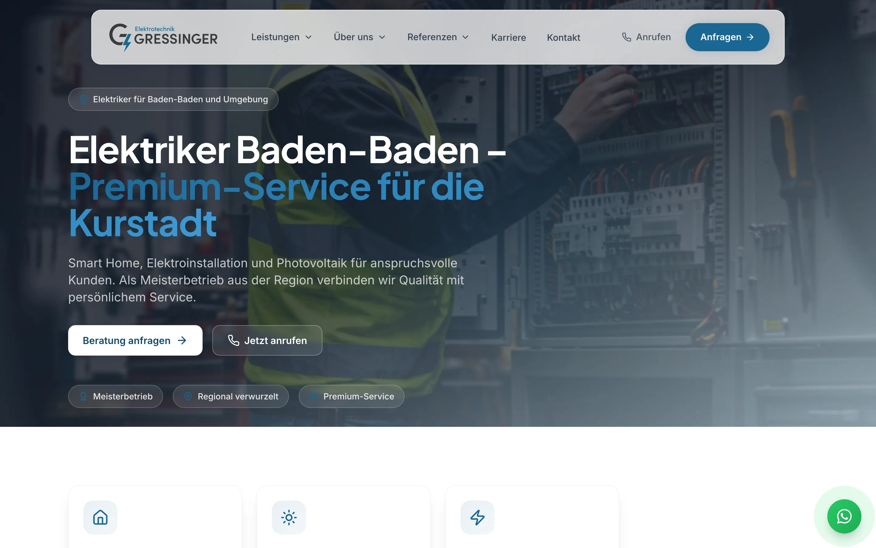 Local-SEO-Landingpage Elektriker Baden-Baden