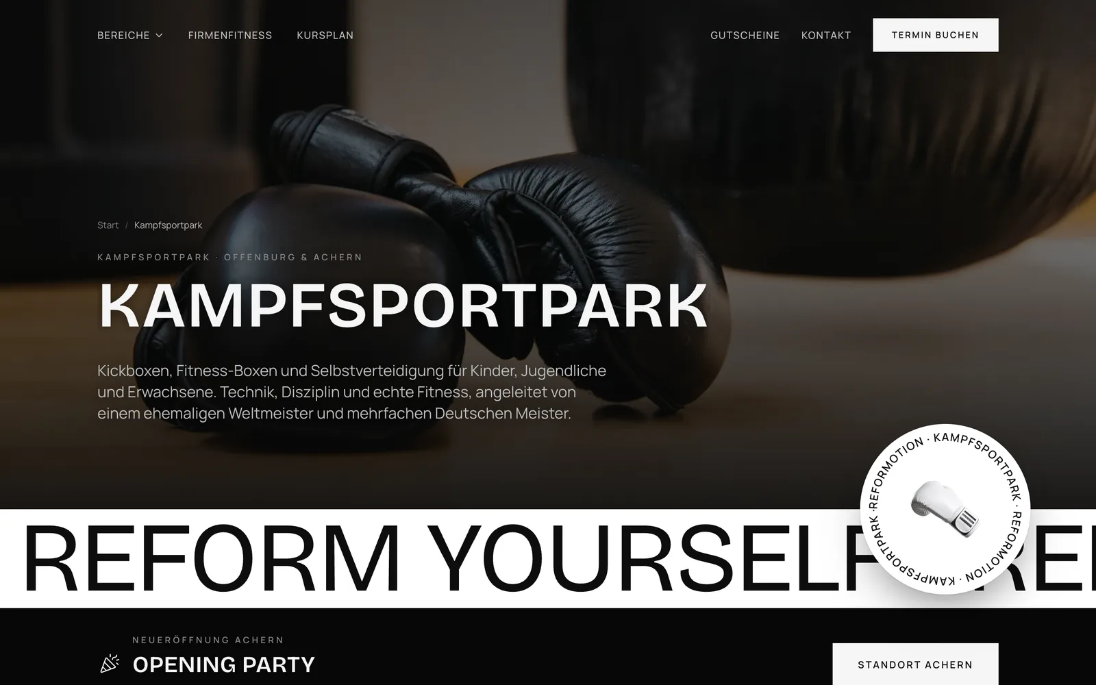 Kampfsportpark-Seite REFORMOTION